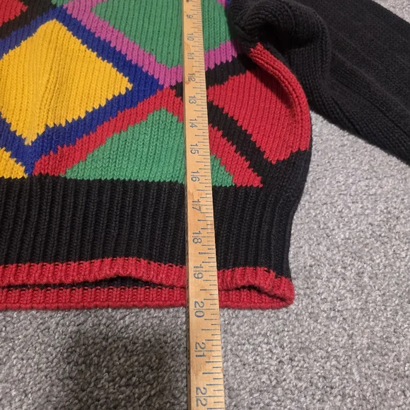 VTG Northeast Knitters Mock Neck Sweater Colorful Chunky Warm - Picture 3 of 10